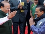 Delhi lieutenant governor Vinai Kumar Saxena and chief minister Arvind Kejriwal.