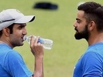 Gautam Gambhir and Virat Kohli are former India teammates.(HT Photo) Gautam Gambhir and Virat Kohli are former India teammates.(HT Photo)