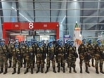 India is deploying an all #women’s platoon of peacekeepers to Abeyi on the Sudan-South Sudan border. (Credit: @ruchirakamboj) India is deploying an all #women’s platoon of peacekeepers to Abeyi on the Sudan-South Sudan border. (Credit: @ruchirakamboj)