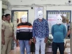 Three arrested on charges of chasing a woman cop and hurling abuses at her.(ANI) Three arrested on charges of chasing a woman cop and hurling abuses at her.(ANI)