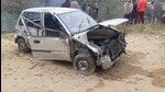 The car which fell into the canal near Dalla village in Jagraon. (HT) The car which fell into the canal near Dalla village in Jagraon. (HT)