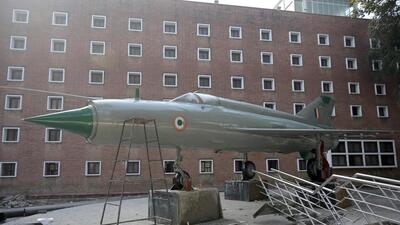 An aircraft being installed at the Indian Air Force Heritage Centre at the old government press building in Sector 18 Chandigarh. (Ravi Kumar/ HT) An aircraft being installed at the Indian Air Force Heritage Centre at the old government press building in Sector 18 Chandigarh. (Ravi Kumar/ HT)