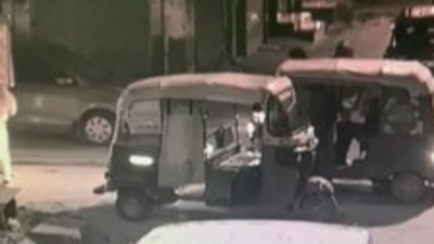 CCTV footage of the incident was shared by ANI.