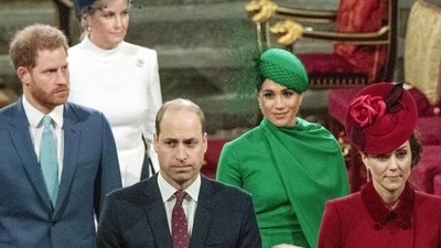 Prince Harry Memoir Spare Leaked: Prince Harry and Meghan Duchess of Sussex, Prince William and Kate, Duchess of Cambridge are seen. (AP) Prince Harry Memoir Spare Leaked: Prince Harry and Meghan Duchess of Sussex, Prince William and Kate, Duchess of Cambridge are seen. (AP)