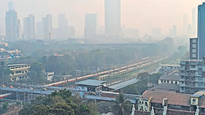 Mumbai, India - January 05, 2023: An aerial view of Mumbai skyline engulfed in hazy weather, at Parel, in Mumbai, India, on Thursday, January 05, 2023. (Photo by Satish Bate/ Hindustan Times) (Satish Bate/HT PHOTO) Mumbai, India - January 05, 2023: An aerial view of Mumbai skyline engulfed in hazy weather, at Parel, in Mumbai, India, on Thursday, January 05, 2023. (Photo by Satish Bate/ Hindustan Times) (Satish Bate/HT PHOTO)