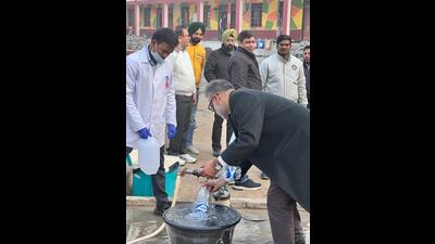 On Thursday, 13 samples were collected by the representatives of Shri Ram Laboratory, New Delhi, and Sai Laboratory, Patiala. (HT file photo) On Thursday, 13 samples were collected by the representatives of Shri Ram Laboratory, New Delhi, and Sai Laboratory, Patiala. (HT file photo)