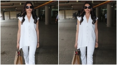 Samantha Ruth Prabhu stuns in a classy white look at the airport. (HT Photo/Varinder Chawla) Samantha Ruth Prabhu stuns in a classy white look at the airport. (HT Photo/Varinder Chawla)
