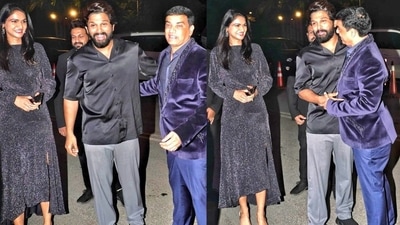Allu Arjun and Sneha Reddy at a birthday party in Hyderabad. Allu Arjun and Sneha Reddy at a birthday party in Hyderabad.