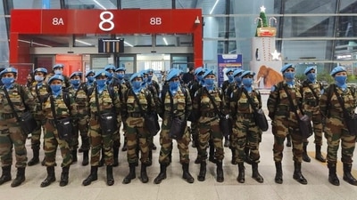 India is deploying an all #women’s platoon of peacekeepers to Abeyi on the Sudan-South Sudan border. (Credit: @ruchirakamboj) India is deploying an all #women’s platoon of peacekeepers to Abeyi on the Sudan-South Sudan border. (Credit: @ruchirakamboj)
