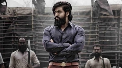Actor Yash in a still from KGF: Chapter 2. Actor Yash in a still from KGF: Chapter 2.