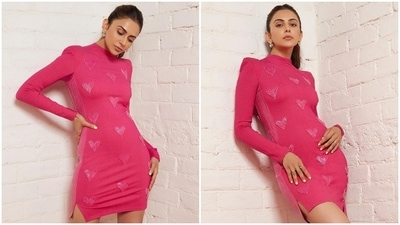 Actor Rakul Preet Singh has kickstarted the promotions of her upcoming film Chhatriwali, and her style game is already creating quite the buzz. Rakul's latest promotional photoshoot backs our statement. The star slipped into a hot pink mini dress featuring heart embellishments to attend an event for her upcoming film and looked glamorous as ever. She embraced the hottest colour of 2022 for the occasion, proving the shade is here to stay. Keep scrolling to check out all the pictures and steal some styling tips from Rakul. (Instagram) Actor Rakul Preet Singh has kickstarted the promotions of her upcoming film Chhatriwali, and her style game is already creating quite the buzz. Rakul's latest promotional photoshoot backs our statement. The star slipped into a hot pink mini dress featuring heart embellishments to attend an event for her upcoming film and looked glamorous as ever. She embraced the hottest colour of 2022 for the occasion, proving the shade is here to stay. Keep scrolling to check out all the pictures and steal some styling tips from Rakul. (Instagram)