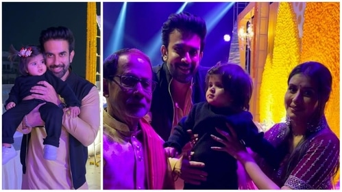 Rajeev Sen with Charu Asopa and Ziana Sen. Rajeev Sen with Charu Asopa and Ziana Sen.