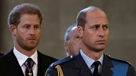 Prince Harry Memoir Spare Leaked: Britain's William, Prince of Wales, and Prince Harry are seen. (Reuters)