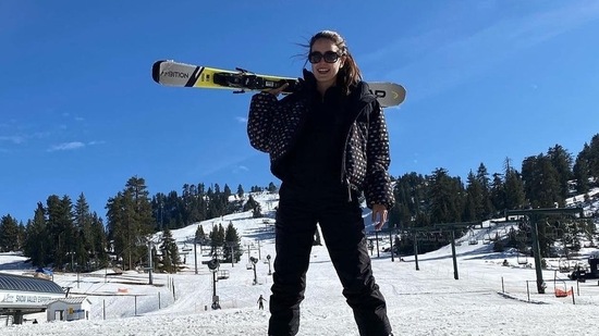 In March 2022, Isabelle Kaif posted pictures and videos of her skiing during a vacation in Europe. 