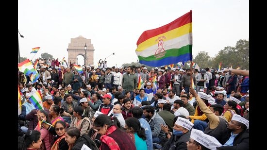 Jains held protests against the move to declare their pilgrimage site in Jharkhand a tourist attraction. (PTI)