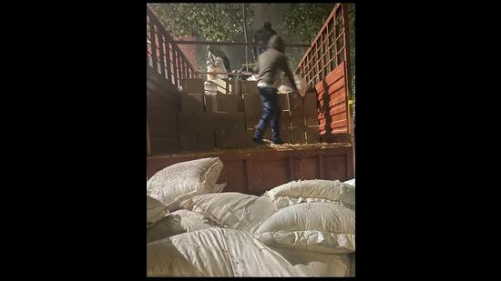 The truck was impounded by the Chandigarh Police. (HT Photo)