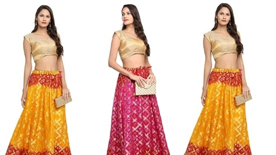 You can style your look in Banarasi skirts in many ways.