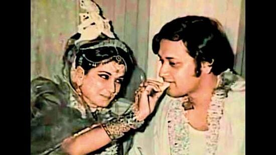 At her own wedding to Jayanta Mukherjee, son of singer-composer Hemant Kumar At her own wedding to Jayanta Mukherjee, son of singer-composer Hemant Kumar