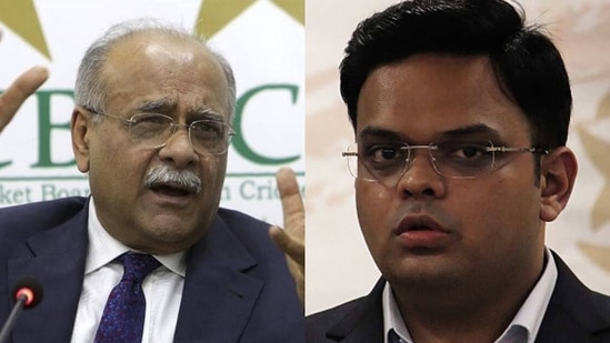 PCB chairman Najam Sethi; ACC chairman and BCCI secretary Jay Shah