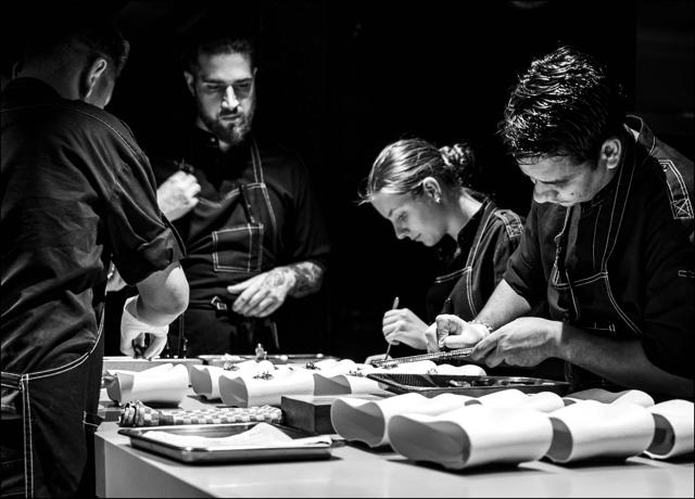 The team at Gaggan’s restaurant includes 18 chefs for 14 guests, plus more employees, who all work towards making the restaurant a huge success The team at Gaggan’s restaurant includes 18 chefs for 14 guests, plus more employees, who all work towards making the restaurant a huge success