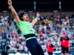 Neeraj Chopra in action.(PTI) Neeraj Chopra in action.(PTI)