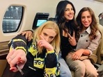 Priyanka Chopra with Sophie Turner and Danielle Jonas. Priyanka Chopra with Sophie Turner and Danielle Jonas.