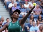 Venus Williams of the United States serves