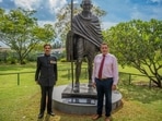 The statue of Mahatma Gandhi at Peace Park was unveiled by then high commissioner General Dalbir Singh Suhag. 