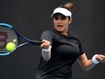 Sania Mirza in action Sania Mirza in action
