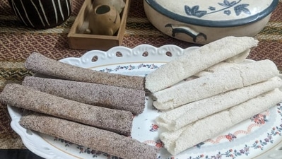 Narikol Pitha: This is similar to til pitha but here the stuffing is made of narikol (coconut). The coconut is grated and roasted with sugar to obtain a sticky mixture.&nbsp; (Instagram/@geetamohan.journo)