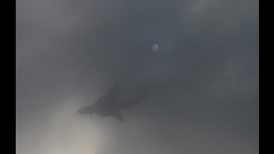 A flight landing amid thick fog at Saheed Bhagat Singh international Airport in Mohali on Saturday. (Ravi Kumar/HT) A flight landing amid thick fog at Saheed Bhagat Singh international Airport in Mohali on Saturday. (Ravi Kumar/HT)