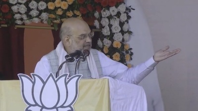 Amit Shah addresses an event in Jharkhand. (BJP/ Twitter) Amit Shah addresses an event in Jharkhand. (BJP/ Twitter)