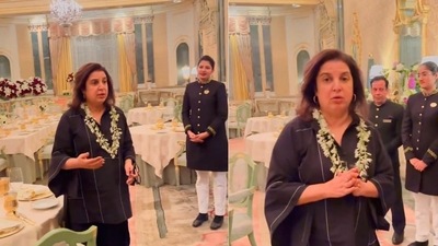 Farah Khan shared a video from a Jaipur restaurant.