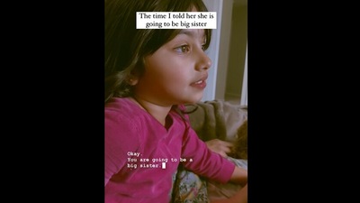 Little girl reacts to pregnancy announcement. (Instagram/@navyathapliyal)