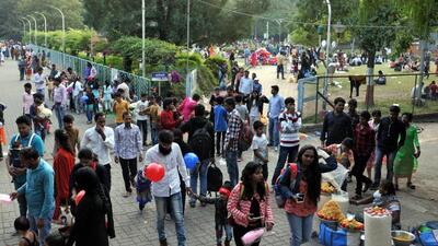 Presently, the entrance of this park is in a shabby state and the area is encroached by food stalls and other vendors. (HT FILE PHOTO)