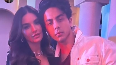 Aryan Khan posing with Sadia Khan at the Dubai party. Aryan Khan posing with Sadia Khan at the Dubai party.