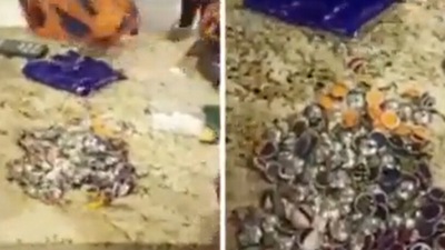 A man who arrived on Ethiopian Airlines flight ET-460 was held and a detailed search of his bag led to the discovery of 1.596 kilograms of cocaine concealed in buttons of kurtas. (Twitter/Mumbaicus3)