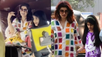 Twinkle Khanna and her daughter Nitara took an auto ride in Mumbai. Twinkle Khanna and her daughter Nitara took an auto ride in Mumbai.