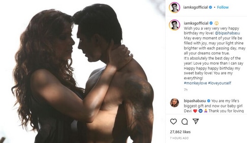 Karan Singh Grover shared a photo with Bipasha Basu on her birthday. Karan Singh Grover shared a photo with Bipasha Basu on her birthday.