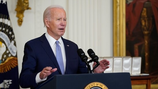 Joe Biden: US President Joe Biden speaks in the East Room of the White House in Washington.(AP)