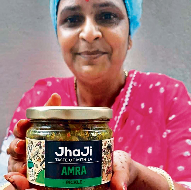 “The recipe for a perfect pickle is born of the rich culinary heritage that has been passed down and a great sense of discipline that goes into making it,” says Kalpana Jha, who launched JhaJi in 2021. She uses local ingredients such as the hog plum or amra, which isn’t widely available anymore. (Rajan Kumar) “The recipe for a perfect pickle is born of the rich culinary heritage that has been passed down and a great sense of discipline that goes into making it,” says Kalpana Jha, who launched JhaJi in 2021. She uses local ingredients such as the hog plum or amra, which isn’t widely available anymore. (Rajan Kumar)