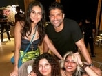 Farhan Akhtar's new photo with Shibani Dandekar, Akira Akhtar and Shakya Akhtar (left). Farhan Akhtar's new photo with Shibani Dandekar, Akira Akhtar and Shakya Akhtar (left).