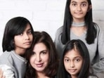 Farah Khan with her children--Diva, Anya and Czar. Farah Khan with her children--Diva, Anya and Czar.
