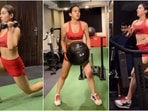 Sara Ali Khan sweats it out at the gym with intense workout routine. Sara Ali Khan sweats it out at the gym with intense workout routine.