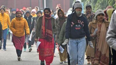 An exam was held for the recruitment of trained graduate teachers on contractual basis on Sunday. The test was held for the recruitment of science (non-medical), Hindi, Punjabi and English teachers. (Keshav Singh/ HT)