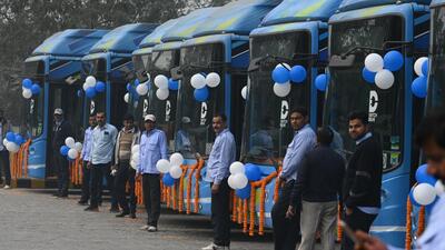 Currently Delhi has 7,379 state-run buses which run on around 500 routes, including 300 electric buses. On an average, 4 million people travel in public buses daily, the Delhi government said. (Raj K Raj/HT photo) Currently Delhi has 7,379 state-run buses which run on around 500 routes, including 300 electric buses. On an average, 4 million people travel in public buses daily, the Delhi government said. (Raj K Raj/HT photo)