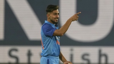 Umran took two wickets in the third T20I (AP) Umran took two wickets in the third T20I (AP)