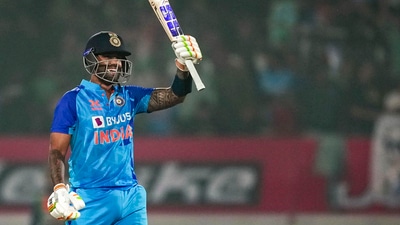 Suryakumar Yadav celebrates his half century during the 3rd T20I between India and Sri Lanka (PTI) Suryakumar Yadav celebrates his half century during the 3rd T20I between India and Sri Lanka (PTI)