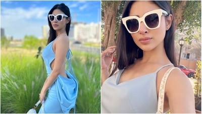 Mouni Roy's blue bodycon gown is perfect for a brunch date (Instagram/@imouniroy) Mouni Roy's blue bodycon gown is perfect for a brunch date (Instagram/@imouniroy)