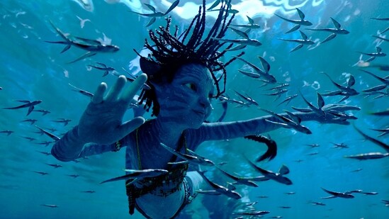 Trinity Bliss, as Tuk, in a scene from Avatar: The Way of Water. (20th Century Studios via AP)(AP)